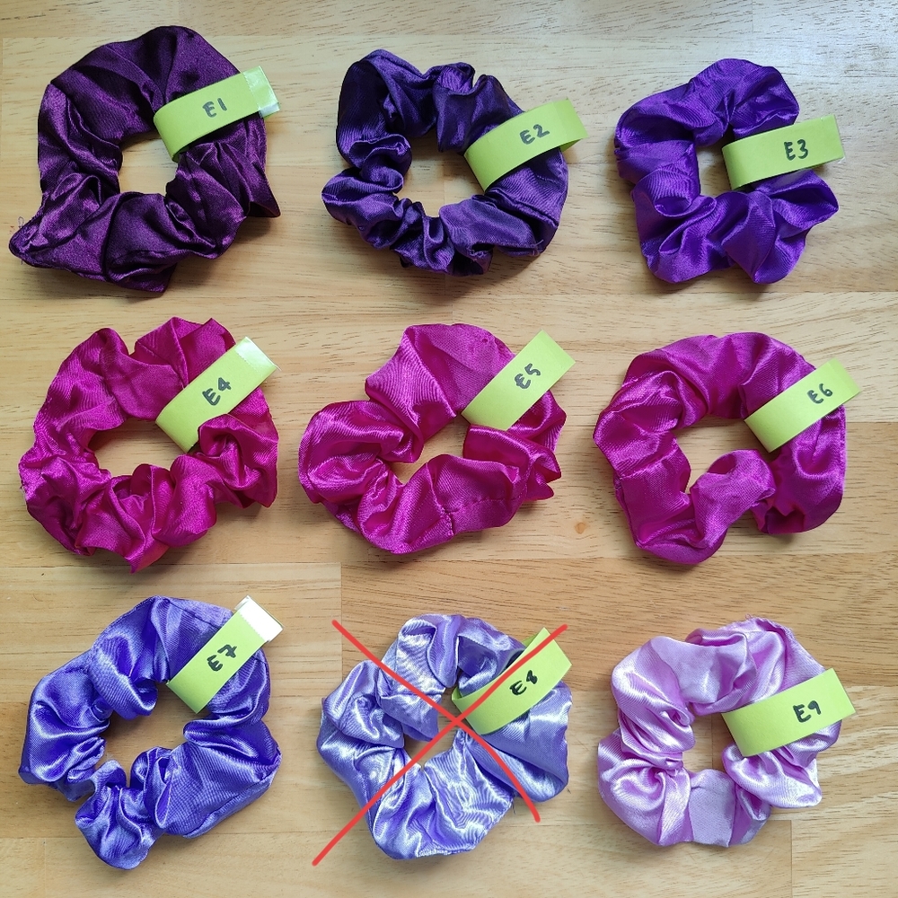 NEW SATIN ELASTIC SCRUNCHIE CHOOSE YOUR COLOR (PURPLE)
